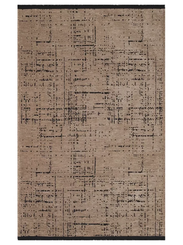 Destan Halı Ürgüp 6003 Bej Kaymaz Tabanlı Yıkanabilir Kilim