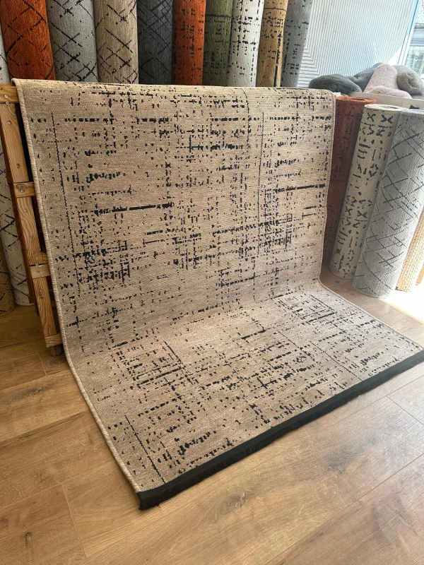 Destan Halı Ürgüp 6003 Bej Kaymaz Tabanlı Yıkanabilir Kilim
