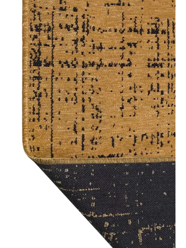 Destan Halı Ürgüp 6005 Hardal Kaymaz Tabanlı Yıkanabilir Kilim