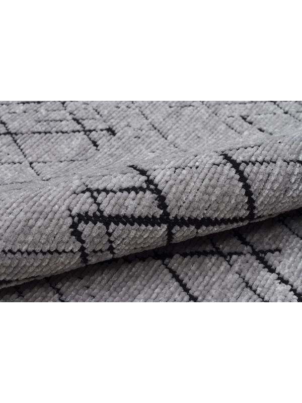 Destan Halı Ürgüp 6008 Açık Gri Kaymaz Tabanlı Yıkanabilir Kilim