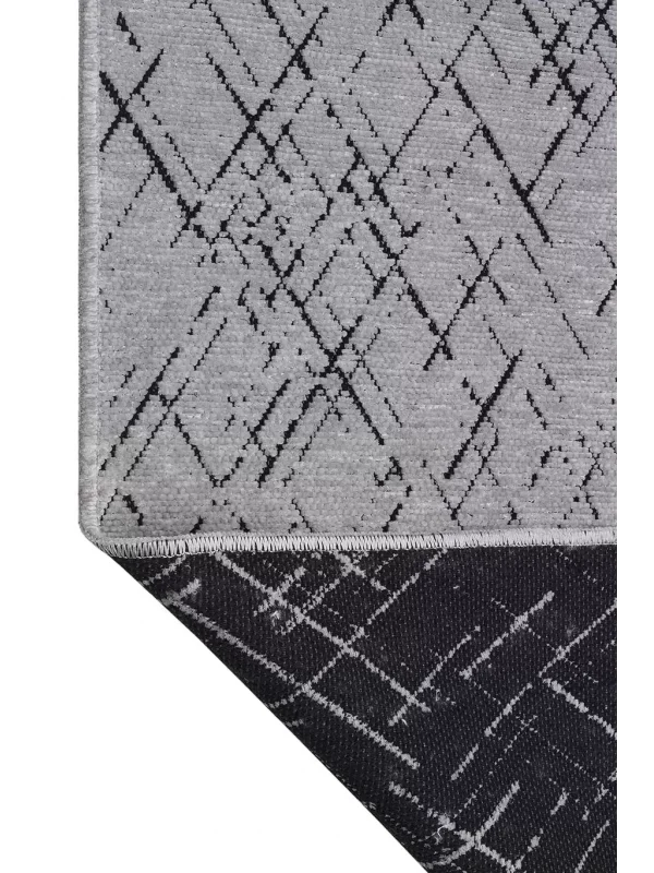 Destan Halı Ürgüp 6008 Açık Gri Kaymaz Tabanlı Yıkanabilir Kilim