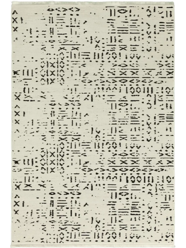 Destan Halı Luna LN02 Beyaz Kaymaz Tabanlı Yıkanabilir Kilim