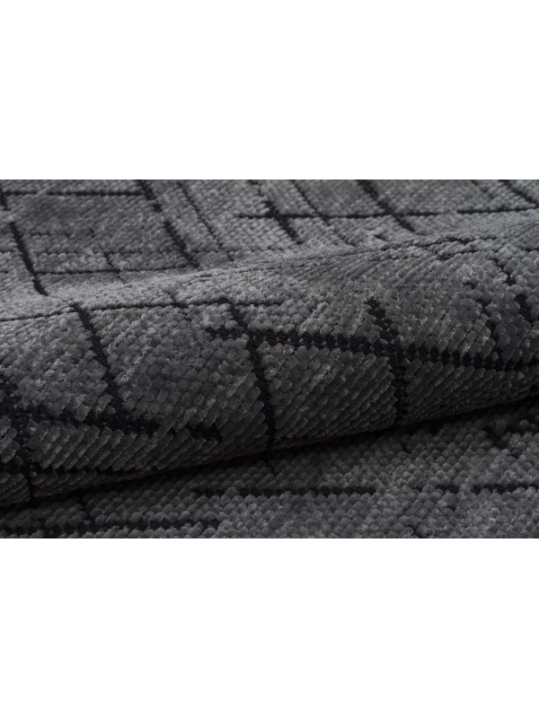 Destan Halı Ürgüp 6010 Antrasit Kaymaz Tabanlı Yıkanabilir Kilim