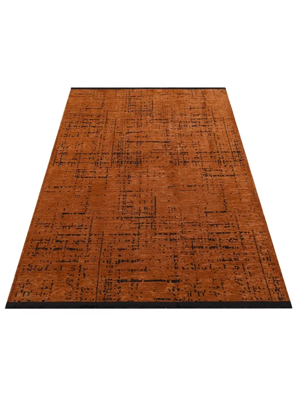 Destan Halı Ürgüp 6011 Kiremit Kaymaz Tabanlı Yıkanabilir Kilim