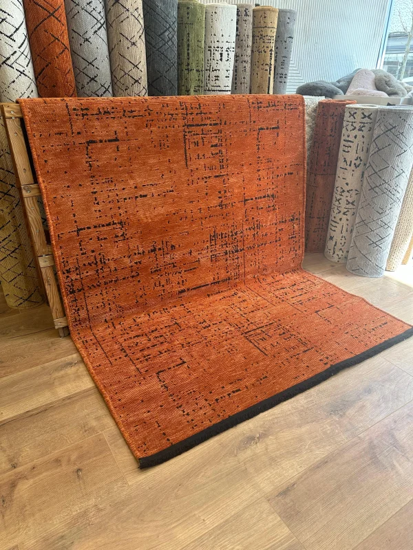 Destan Halı Ürgüp 6011 Kiremit Kaymaz Tabanlı Yıkanabilir Kilim
