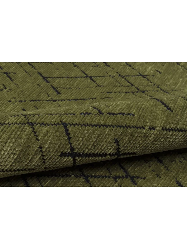 Destan Halı Ürgüp 6012 Yeşil Kaymaz Tabanlı Yıkanabilir Kilim