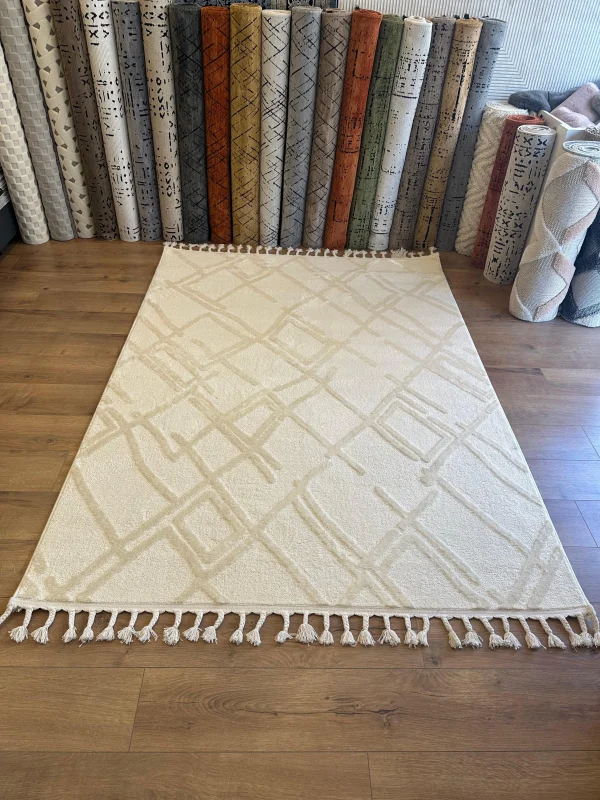 Destan Halı Vogue 02 İskandinav Hav Toz Vermez Etnik Modern Makine Halısı