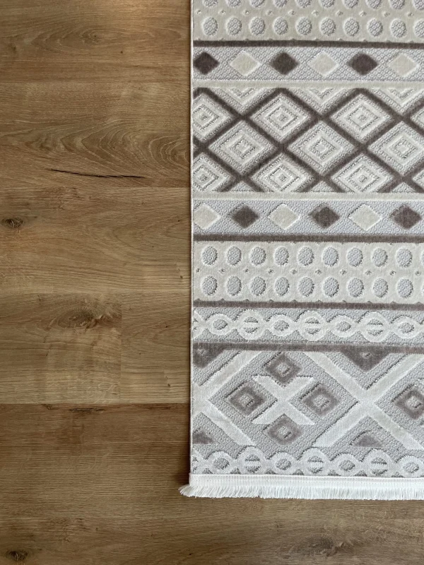 Destan Halı Zaragoza İnce Saten Dokuma Makinede Yıkanabilir Model Z-27 Vijon Bej