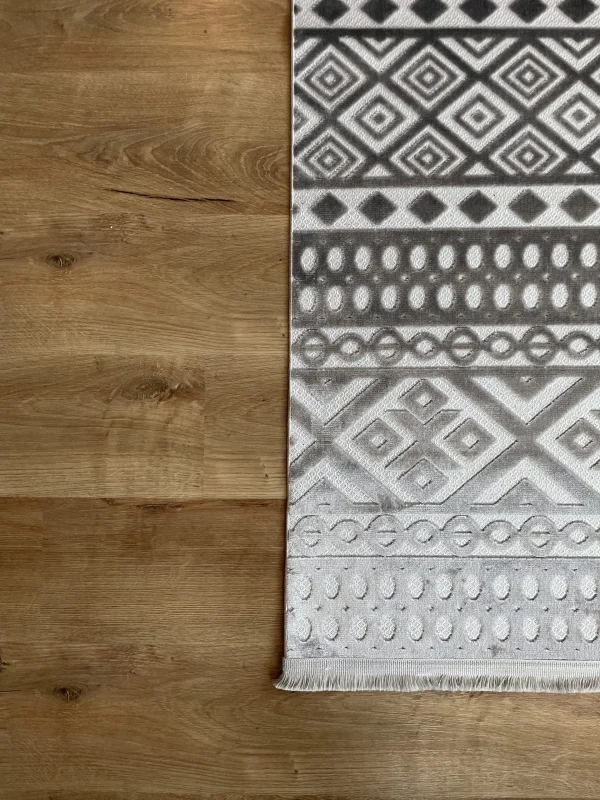 Destan Halı Zaragoza İnce Saten Dokuma Makinede Yıkanabilir Model Z-29 Antrasit