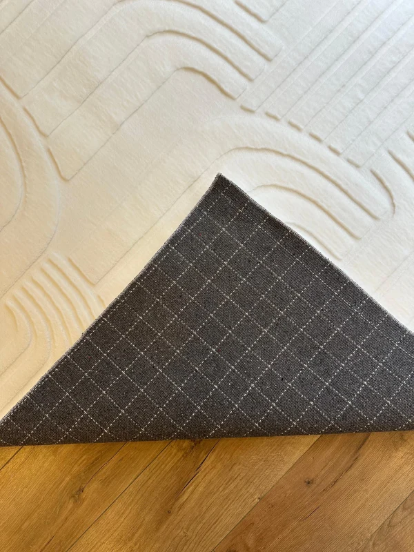 İnce Tüylü Ultra Yumuşak Puffy Peluş Antialerjik Halı Beyaz