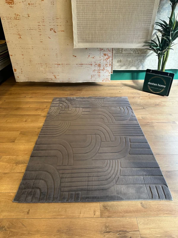 İnce Tüylü Ultra Yumuşak Puffy Peluş Antialerjik Halı Antrasit