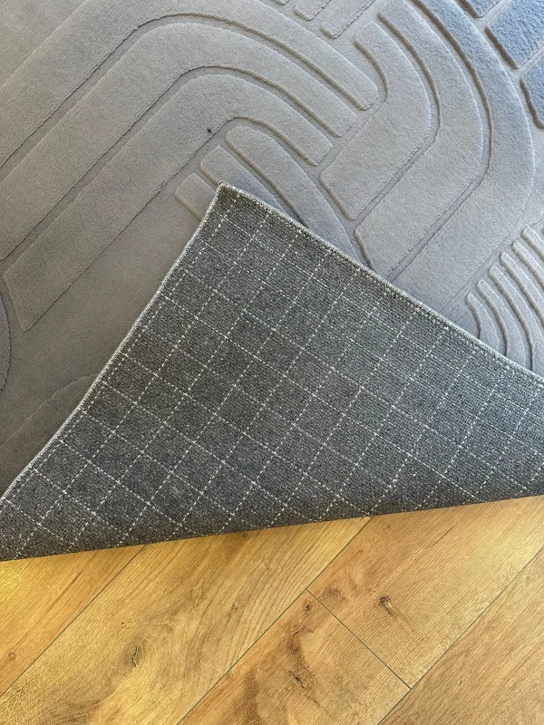 İnce Tüylü Ultra Yumuşak Puffy Peluş Antialerjik Halı Antrasit