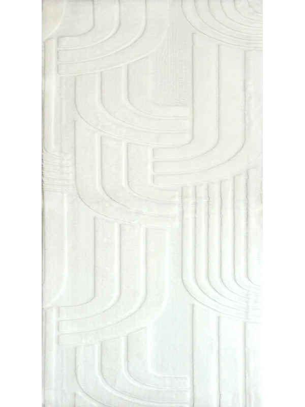 İnce Tüylü Ultra Yumuşak Puffy Peluş Antialerjik Halı Beyaz