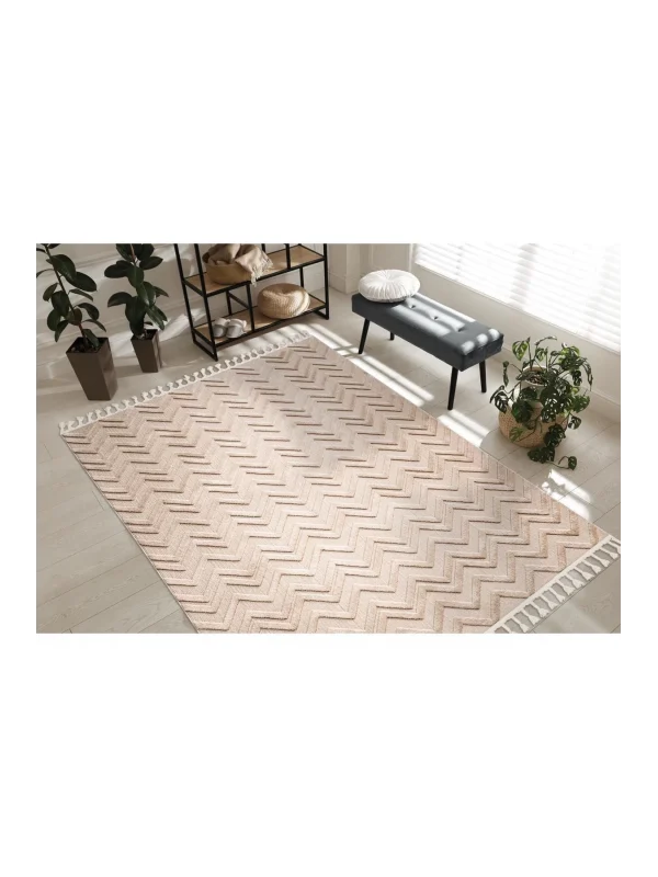 Destan Halı Ipek Lux 11701 Modern İskandinav Hav Toz Vermez Etnik Modern Makine Halısı