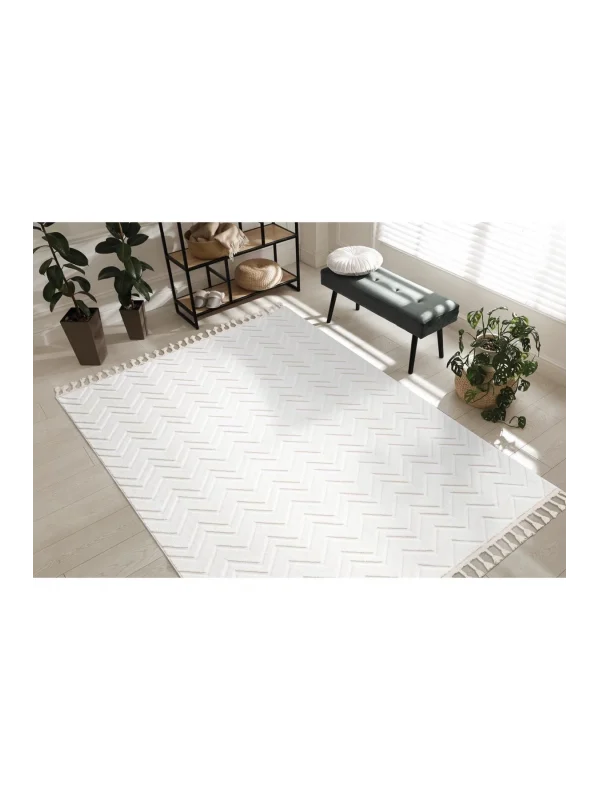 Destan Halı Ipek Lux 11703 Modern İskandinav Hav Toz Vermez Etnik Modern Makine Halısı