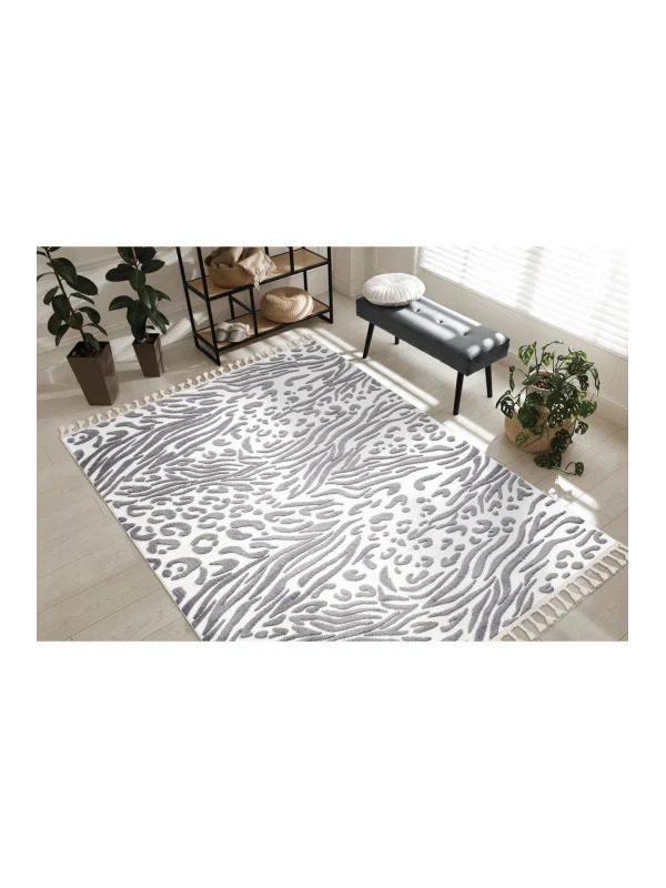 Destan Halı Ipek Lux 11705 Modern İskandinav Hav Toz Vermez Etnik Modern Makine Halısı