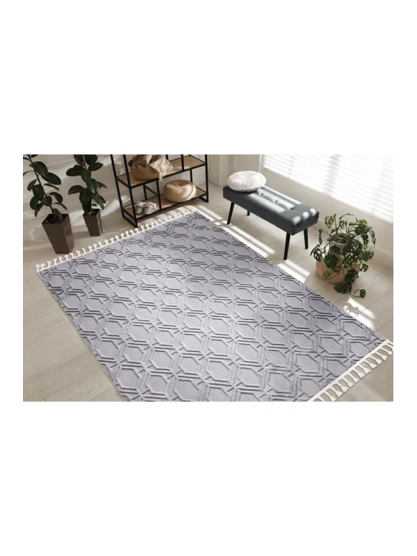 Destan Halı Ipek Lux 11709 Modern İskandinav Hav Toz Vermez Etnik Modern Makine Halısı