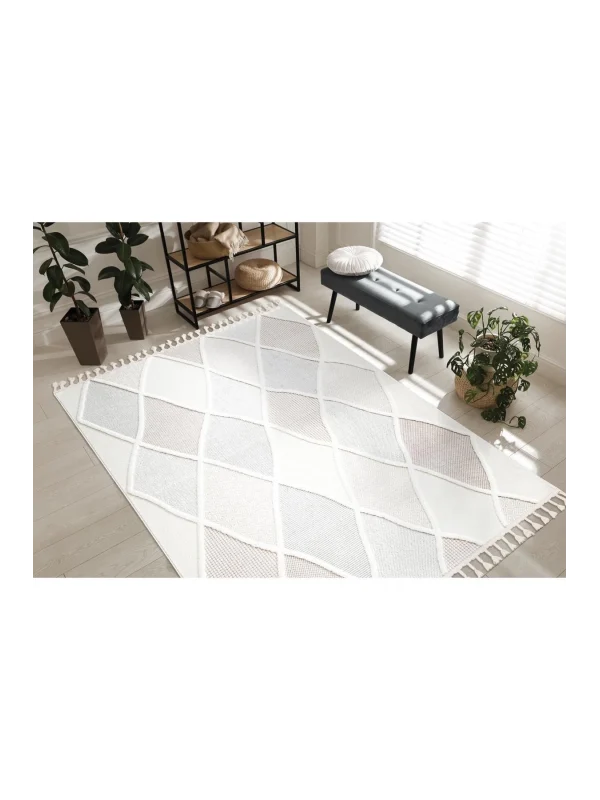 Destan Halı Ipek Lux 11711 Modern İskandinav Hav Toz Vermez Etnik Modern Makine Halısı