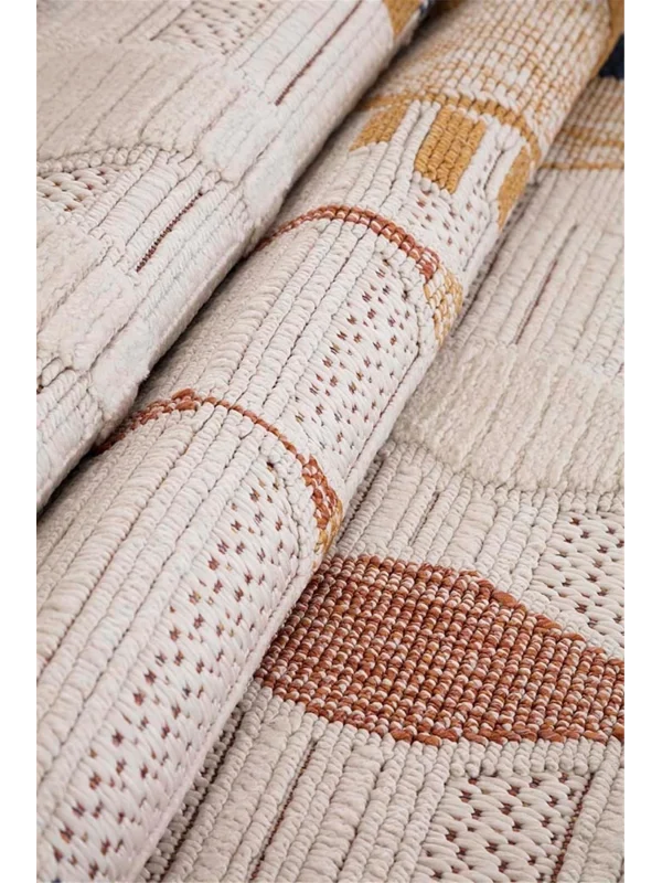 Destan Halı 1754A Renkli İskandinav Hav Toz Vermez Etnik Modern Makine Halısı