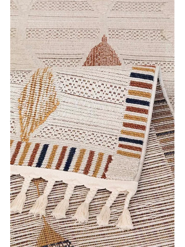 Destan Halı 1754A Renkli İskandinav Hav Toz Vermez Etnik Modern Makine Halısı