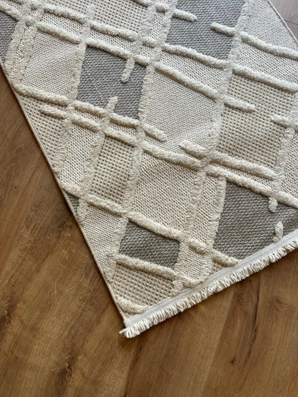 İskandinav Tüy Vermez Etnik Modern Özel Ölçü Makine Halısı Focus FC03