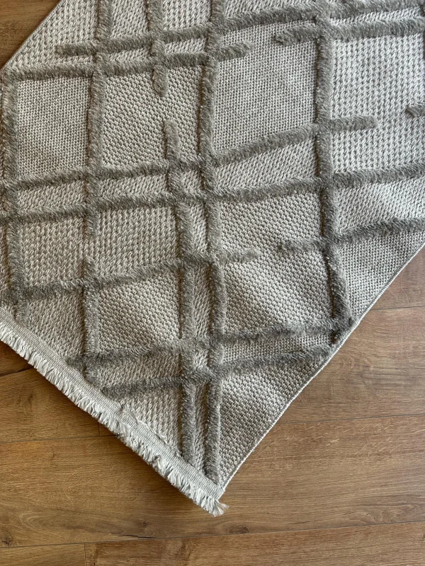 İskandinav Tüy Vermez Etnik Modern Özel Ölçü Makine Halısı Focus FC04