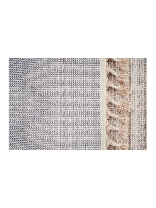 Destan Halı Jakarta 451 Ivory Bej-krem Renk Saçaklı Kabartmalı Modern Salon Oturma Odası Halısı