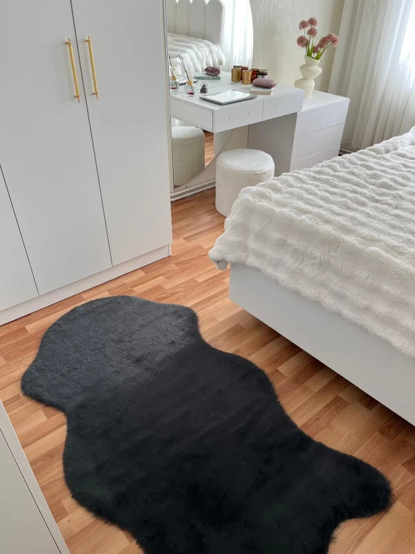 Tavşan Tüyü Post Peluş Ultra Yumuşak Post Puffy Antrasit
