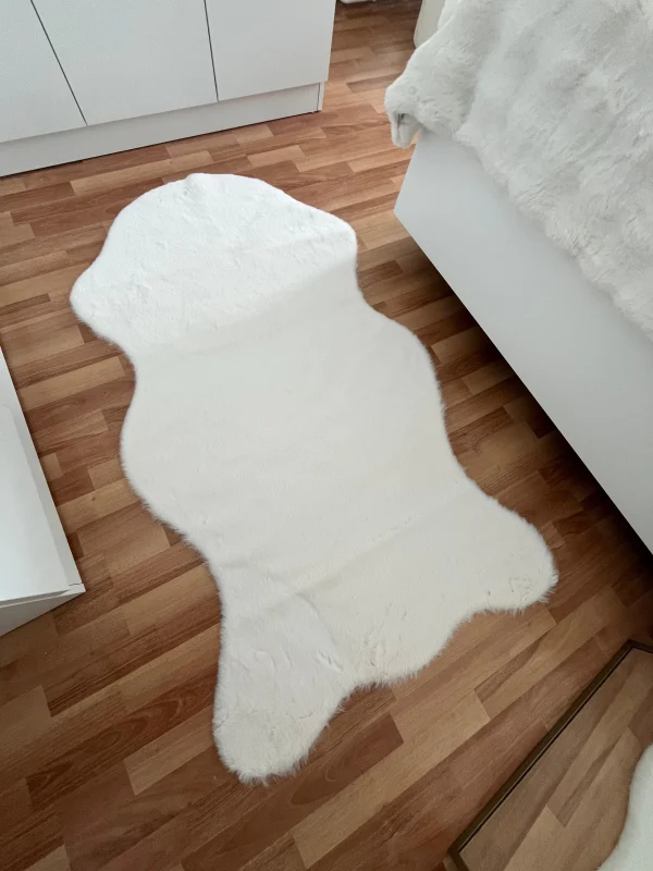 Tavşan Tüyü Post Peluş Ultra Yumuşak Post Puffy Beyaz