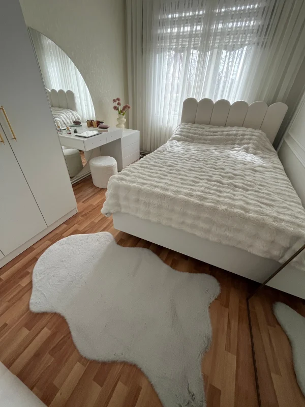 Tavşan Tüyü Post Peluş Ultra Yumuşak Post Puffy Gri