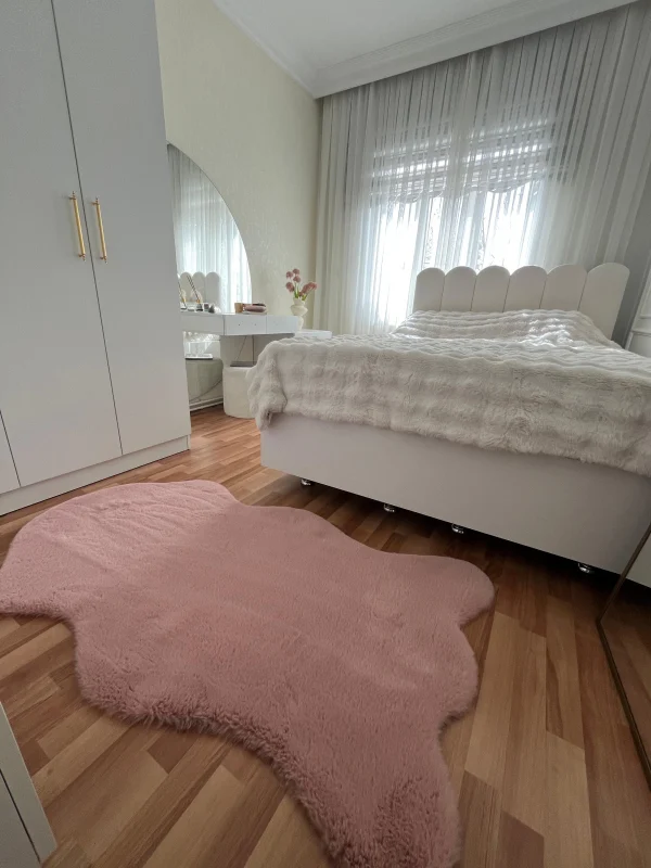 Tavşan Tüyü Post Peluş Ultra Yumuşak Post Puffy Pembe