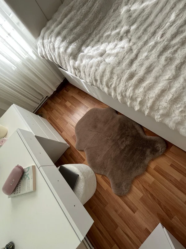 Tavşan Tüyü Post Peluş Ultra Yumuşak Post Puffy Kahve