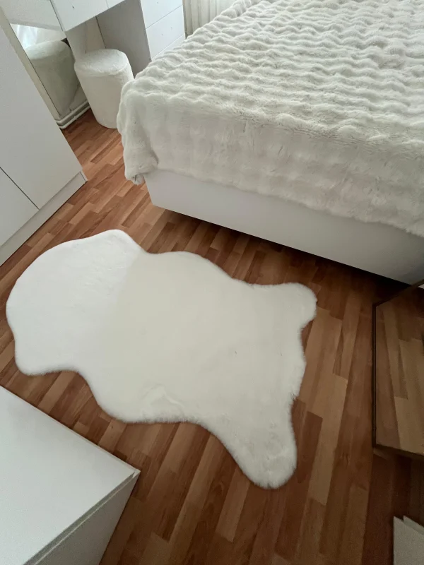 Tavşan Tüyü Post Peluş Ultra Yumuşak Post Puffy Beyaz