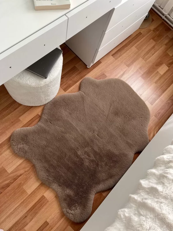 Tavşan Tüyü Post Peluş Ultra Yumuşak Post Puffy Kahve