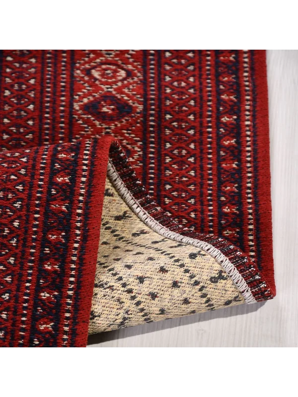 TÜRKMEN KİLİM 02 Makinede Yıkanabilir Türkmen Desenli Dokuma Kilim