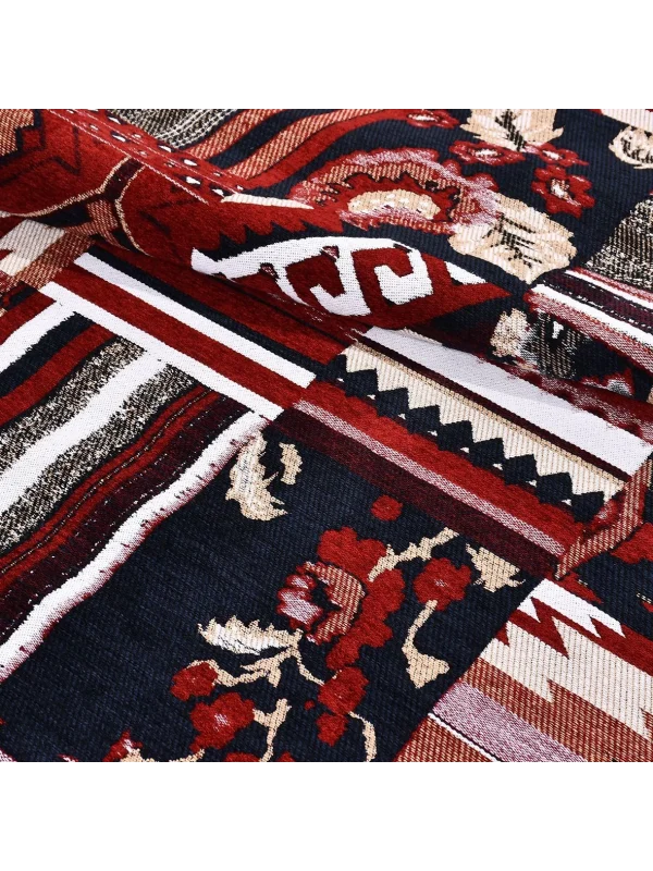 TÜRKMEN KİLİM 03 Makinede Yıkanabilir Türkmen Desenli Dokuma Kilim