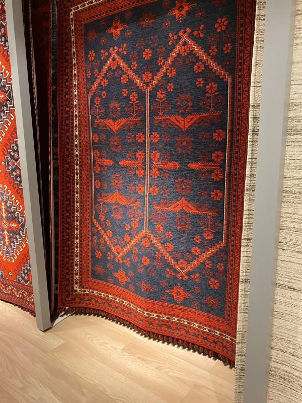 TÜRKMEN KİLİM 04 Makinede Yıkanabilir Türkmen Desenli Dokuma Kilim