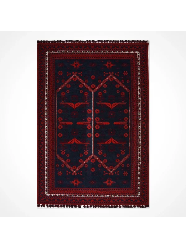 TÜRKMEN KİLİM 04 Makinede Yıkanabilir Türkmen Desenli Dokuma Kilim