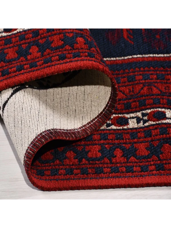 TÜRKMEN KİLİM 04 Makinede Yıkanabilir Türkmen Desenli Dokuma Kilim