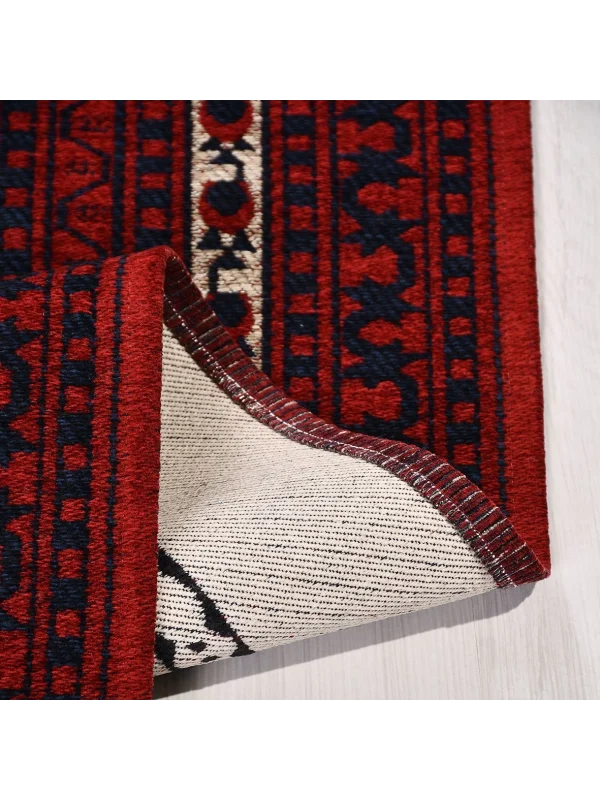 TÜRKMEN KİLİM 04 Makinede Yıkanabilir Türkmen Desenli Dokuma Kilim
