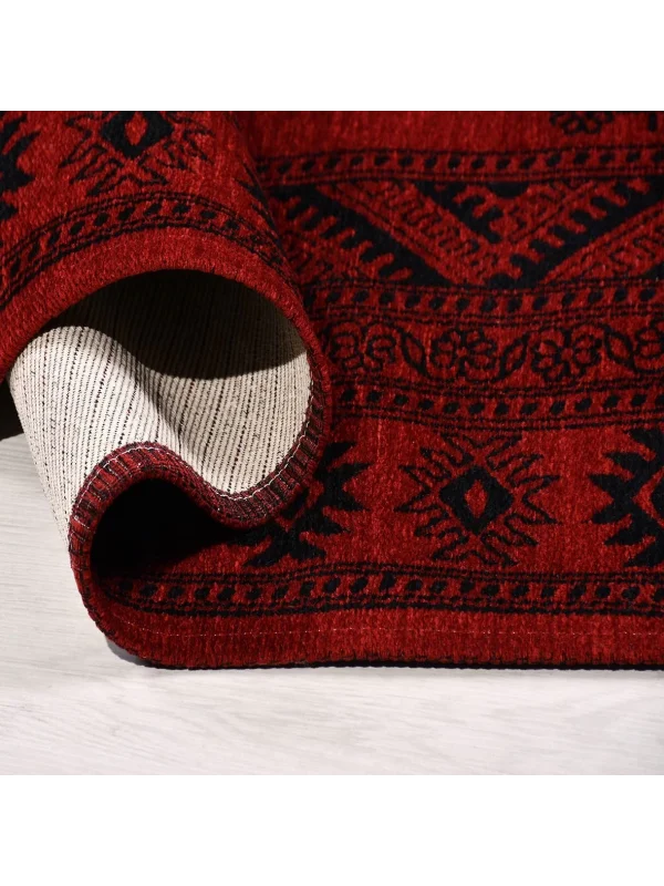 TÜRKMEN KİLİM 05 Makinede Yıkanabilir Türkmen Desenli Dokuma Kilim