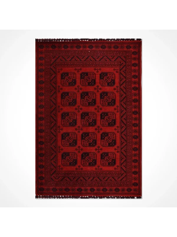 TÜRKMEN KİLİM 05 Makinede Yıkanabilir Türkmen Desenli Dokuma Kilim
