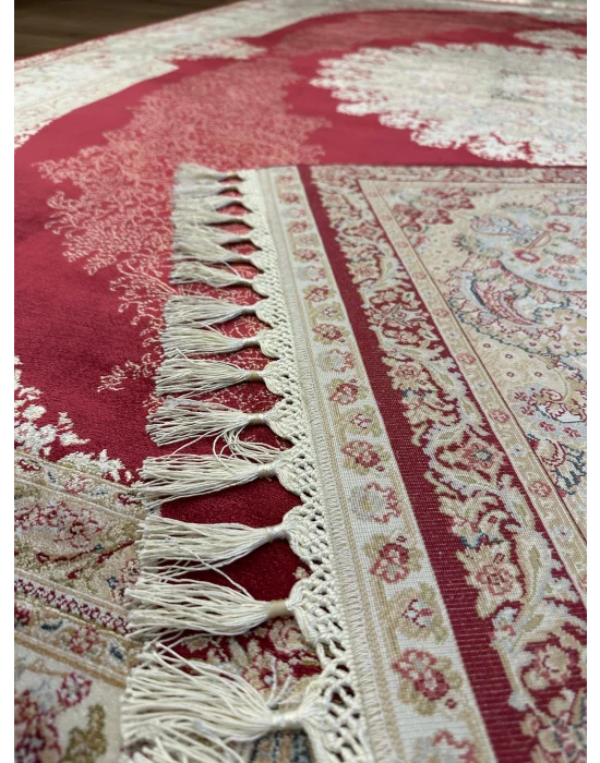 Destan Exclusive Modal İpek 120 Tarak Klasik Makine Halısı Kırmızı