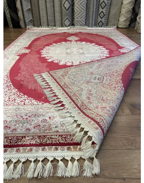 Destan Exclusive Modal İpek 120 Tarak Klasik Makine Halısı Kırmızı