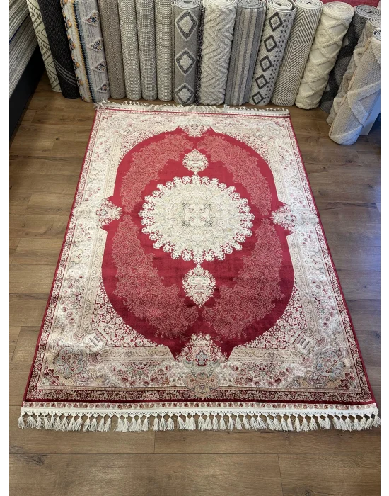 Destan Exclusive Modal İpek 120 Tarak Klasik Makine Halısı Kırmızı