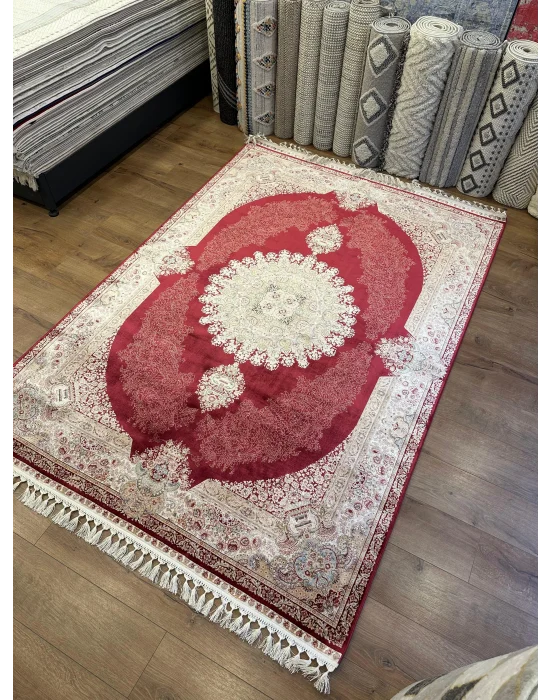 Destan Exclusive Modal İpek 120 Tarak Klasik Makine Halısı Kırmızı