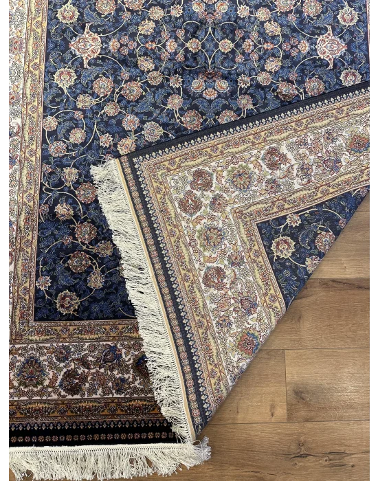 Destan Exclusive Modal İpek 120 Tarak Klasik Makine Halısı Mavi