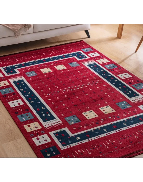 Destan Halı AN01 Anadolu Kilim Etnik Desenli Makinede Yıkanabilir Halı