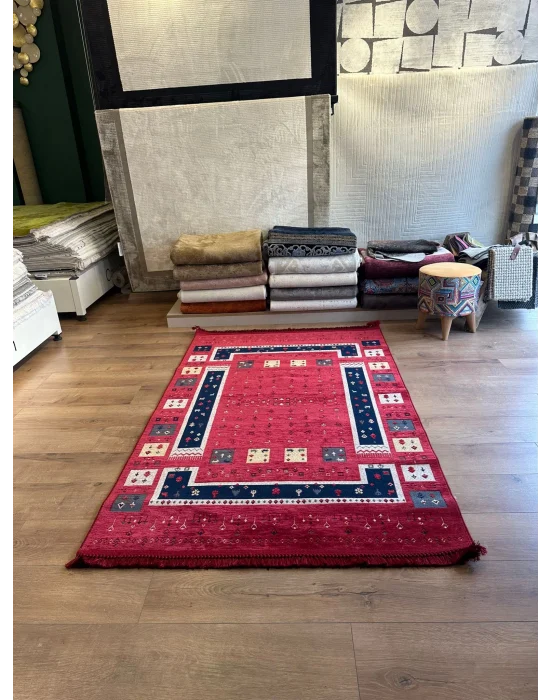 Destan Halı AN01 Anadolu Kilim Etnik Desenli Makinede Yıkanabilir Halı