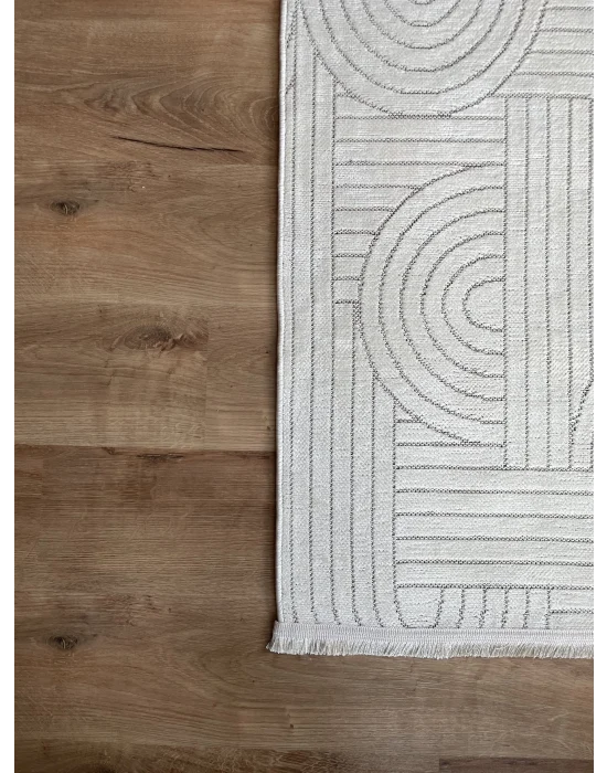 Destan Halı Dokuma Pamuk Taban Kaydırmaz Model Bodo Beyaz